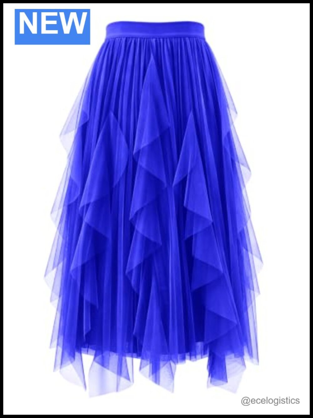 Flowy A-Line Mesh Pleated Tutu Skirt Long High Waist Midi